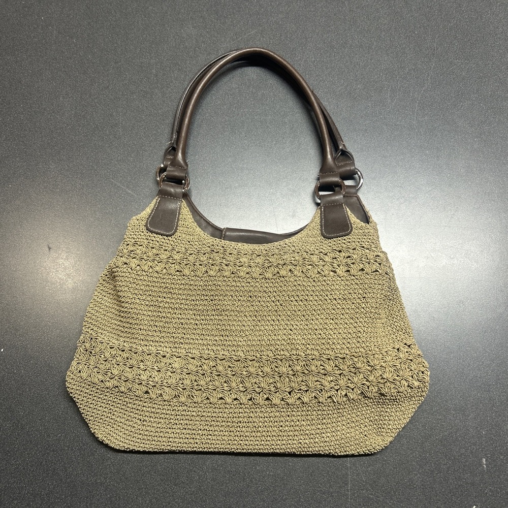 Y2K Crochet Purse Woven Bag Brown Medium Slouchy Handbag